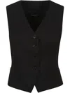 Weekend Max Mara Tailored Button-front Waistcoat In Black