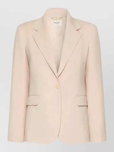 Weekend Max Mara Tailored Jacket Back Vent Buttoned Cuffs In Neutral