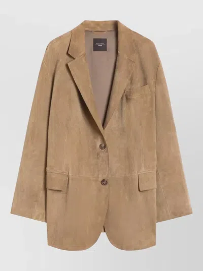 Weekend Max Mara Tailored Jacket Notch Lapel Back Vent In Brown