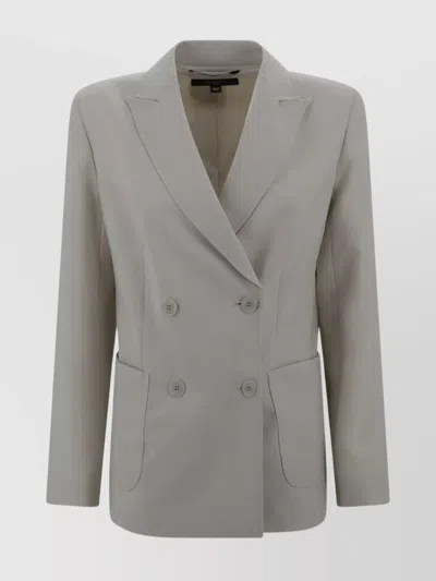 Weekend Max Mara Tailored Jacket With Back Vent And Front Pockets In Neutral