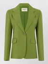 Weekend Max Mara Elegant Single-breasted Lapel Jacket With One-button Closure In Green
