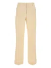 Weekend Max Mara Linen Pant With Belt Loops And Front Crease In Nude