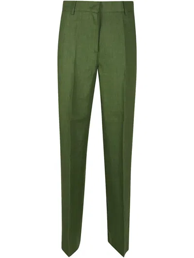 Weekend Max Mara Tailored Straight Trousers In Green