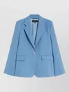 Weekend Max Mara Tailored Suit Jacket Buttoned Cuffs Flap Pockets In Blue