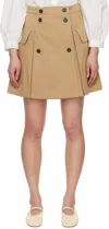 Weekend Max Mara Tan Zebio Miniskirt In 001 Beige