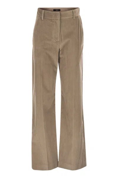 Weekend Max Mara Tania - Wide-leg Corduroy Trousers In Brown