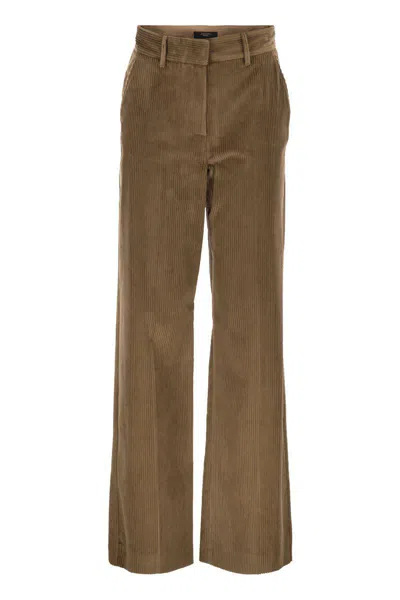 Weekend Max Mara Tania - Wide-leg Corduroy Trousers In Brown