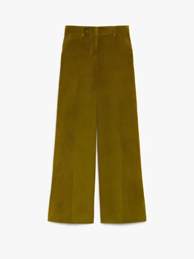 Weekend Max Mara Tania Long Trouser Green In Brown