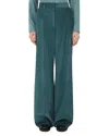 Weekend Max Mara Omens Oil Tania Wide-leg Cotton-corduroy Trousers In Green