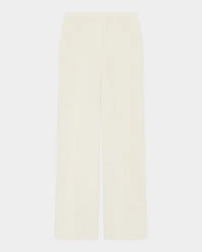 Weekend Max Mara Tania Wide-leg Cotton Corduroy Pants In White