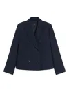 Weekend Max Mara Tappeto Double-breasted Button Jacket In Blue