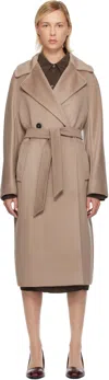 Weekend Max Mara Taupe Resina Coat In Brown