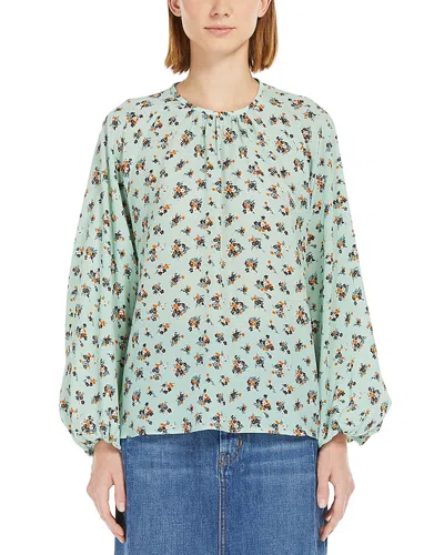 Weekend Max Mara Tebaide Silk Shirt In Pastel Green