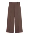 Weekend Max Mara Wide-leg High Waist Trousers With Pleated Front In Brown