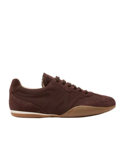 Weekend Max Mara Technical Fabric And Split-leather Flat Trainers - Brown