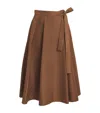 Weekend Max Mara Tema A-line Midi Wrap Skirt In Brown