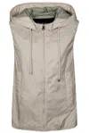 Weekend Max Mara Tecla Zip-up Drawstring Gilet In Bianco