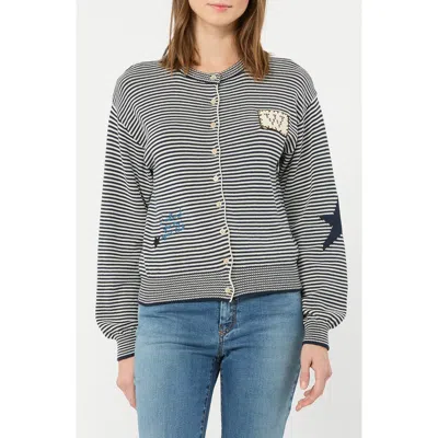 Weekend Max Mara Teiera Stripe Cotton Blend Cardigan In Multi