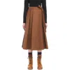 Weekend Max Mara Tema A-line Midi Wrap Skirt In Tobacco