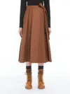 Weekend Max Mara Tema A-line Midi Wrap Skirt In Brown