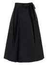 Weekend Max Mara A-line Pleated Skirt Waist Tie In Schwarz