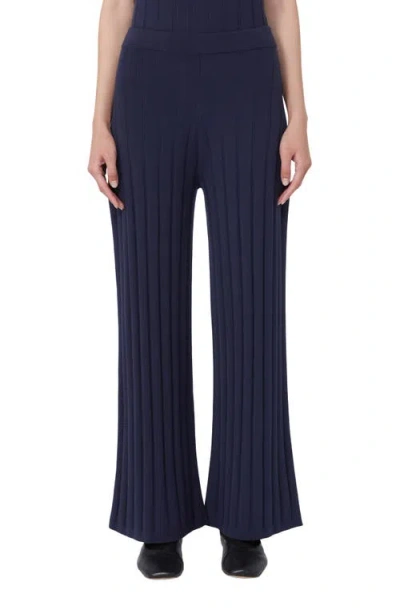 Weekend Max Mara Tema Wide Leg Pants In Blue