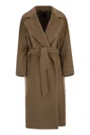 Weekend Max Mara Tempera - Coat In Wool, Alpaca And Mohair Blend In Brown