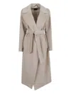 Weekend Max Mara Tempera Belt-fastening Coat In Neutral