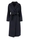Weekend Max Mara Tempera Belted Coat In Blue