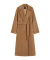 Weekend Max Mara Tempera Belted Long-sleeved Coat In Brown