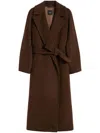 Weekend Max Mara Abrigo Largo De Lana Y Alpaca In Brown
