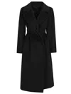 Weekend Max Mara Resina Double Breasted Wool Coat In Black