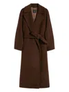 Weekend Max Mara Abrigo Largo De Lana Y Alpaca In Brown