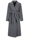 Weekend Max Mara Weekend 2 Tempera Belted Coat In Gray