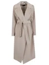 Weekend Max Mara Tempera Belt-fastening Coat In Gray