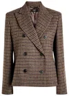 Weekend Max Mara Tempera Houndstooth Wool-blend Blazer In Gray
