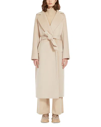 Weekend Max Mara Tempera Wool Blend Belted Coat In Beige