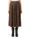 Weekend Max Mara Cotton Embellished Midi Skirt In Brown