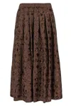Weekend Max Mara Max Mara Weekend Cotton Skirt With Sequins In Brown