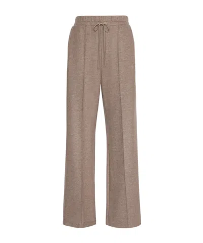 Weekend Max Mara Tenda Wide-leg Jersey Pants In Brown