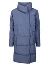 Weekend Max Mara Tenuta Funnel-neck Coat In Blue