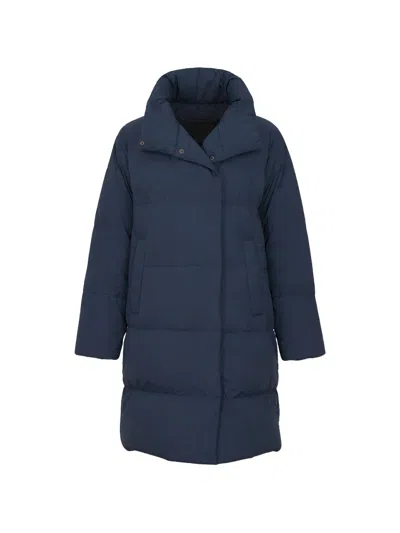 Weekend Max Mara Tenuta Hooded High-neck Coat In Blue
