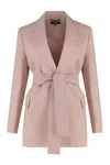 Weekend Max Mara Teso Belted Waist Blazer In Pink