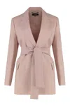 Weekend Max Mara Teso Belted Waist Blazer In Pink