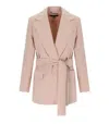 Weekend Max Mara Teso Pink Belted Blazer In Pink