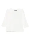Weekend Max Mara T-shirt With Round Neck And Long Sleeves In White