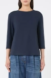 Weekend Max Mara Three-quarter Sleeve Jersey T-shirt In Blue