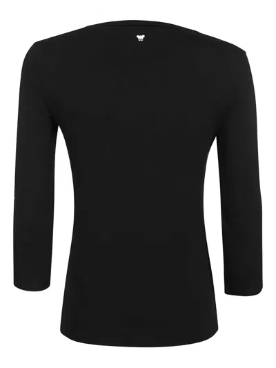 Weekend Max Mara Three-quarter Sleeve T-shirt In Black