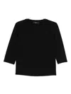 Weekend Max Mara Three-quarter Sleeve Top In Black