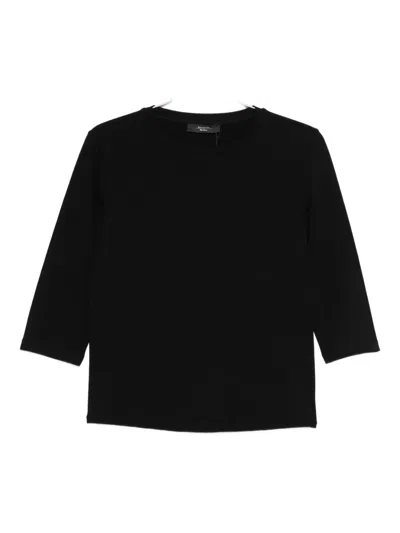 Weekend Max Mara Three-quarter Sleeve Top In Black